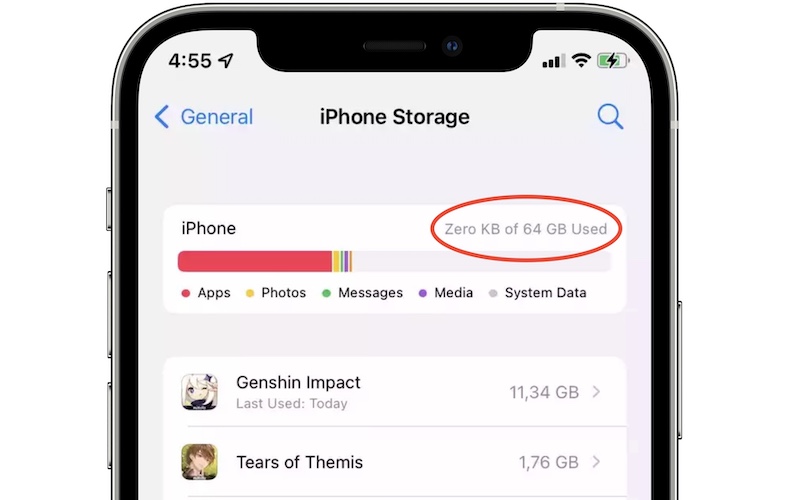General" و "iPhone Storage